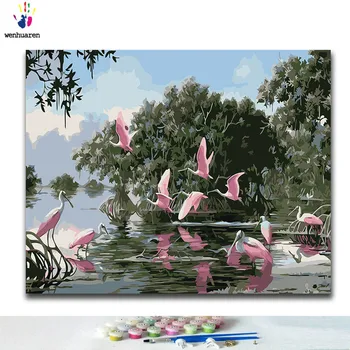 

DIY Coloring paint by numbers Flying animals paintings by numbers with kits 40x50 framed