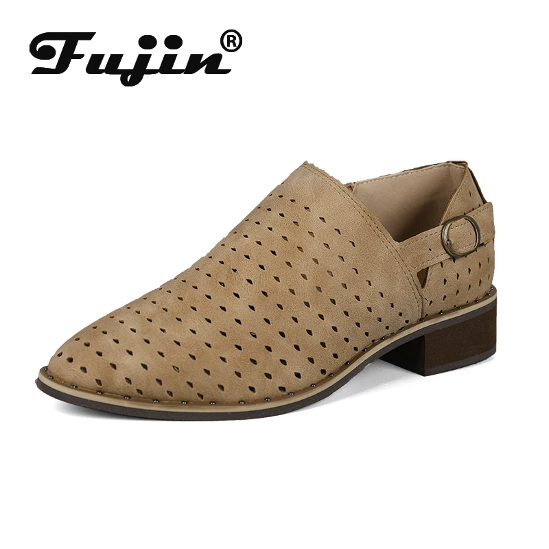 

Fujin Women Shoes Spring and Summer New Thick with Holes Hollow Sandals Dropshipping New Large Size Four Seasons Leisure Sandals