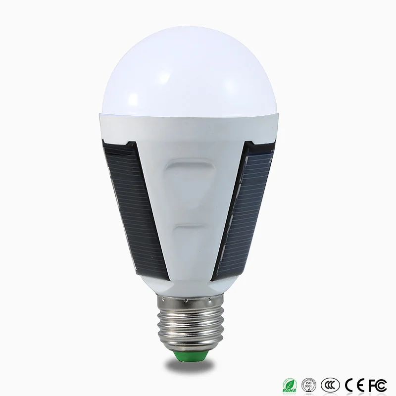 Солнечный светодиодный аварийный светильник AC85 265V E27 7W 12W перезаряжаемый
