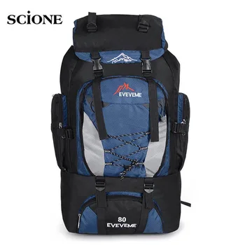 

Backpacks 80L Camping Hiking Backpack Bag Outdoor Sports Bags Travel Waterproof Men Climbing Rucksack Trekking Mochila XA535-1WA