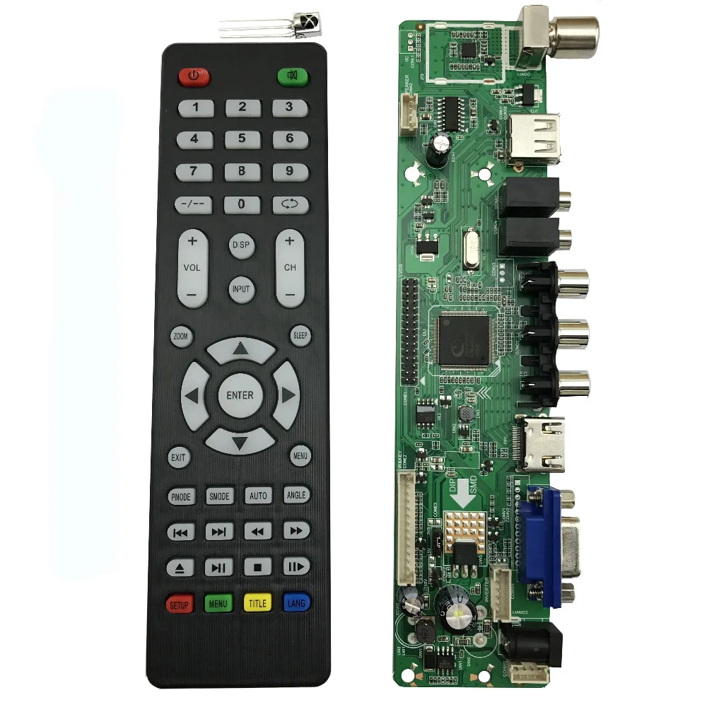 V56 универсальная плата драйвера контроллера ЖК телевизора ПК/VGA/HDMI/USB