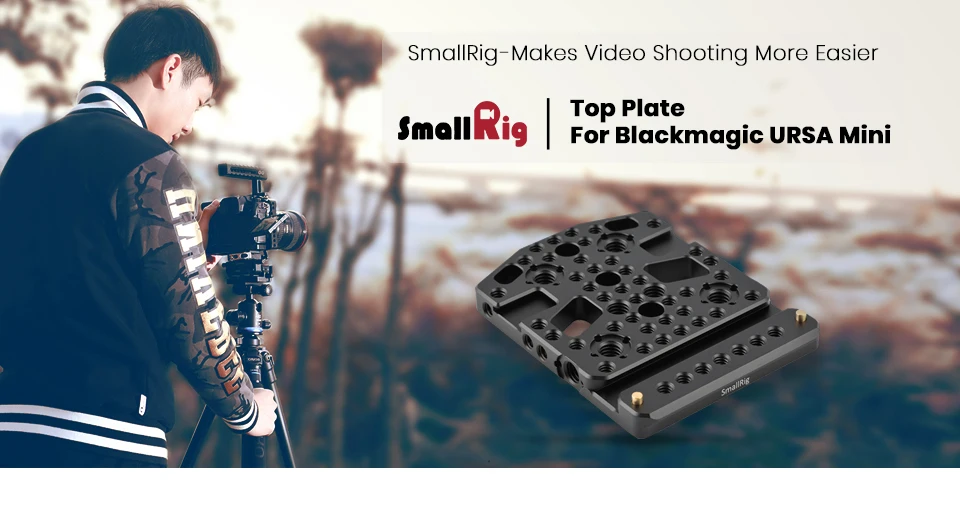 SmallRig верхняя пластина Сырная Монтажная пластина для Blackmagic URSA Mini с двумя холодными башмаками-1853