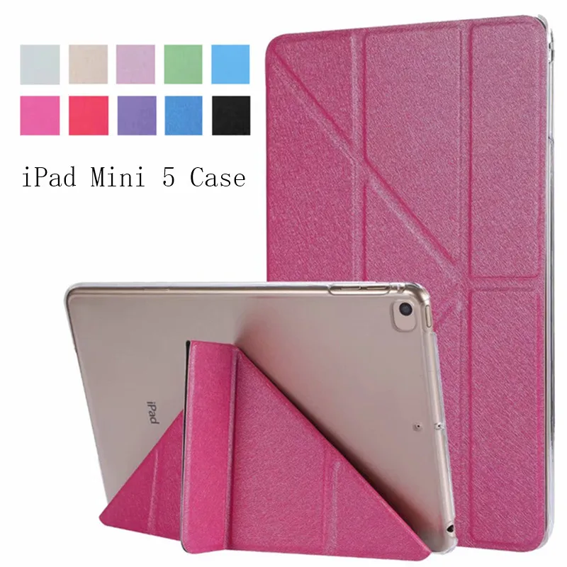 Флип чехол для iPad Mini 5 ультратонкий + прозрачный умный из искусственной кожи ipad 2019