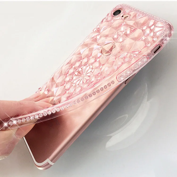 

Kerzzil 3D Diamond Pattern Sunflower Case For iPhone 7 6 6S Plus Soft TPU Crystal Clear Ultra-thin Shining Case For iPhone 6 6s