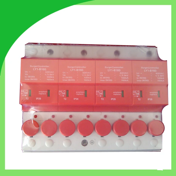 

Ly9-B100 surge arrester with Fuse Inside 420V 100ka 4pole Power Surge Protection
