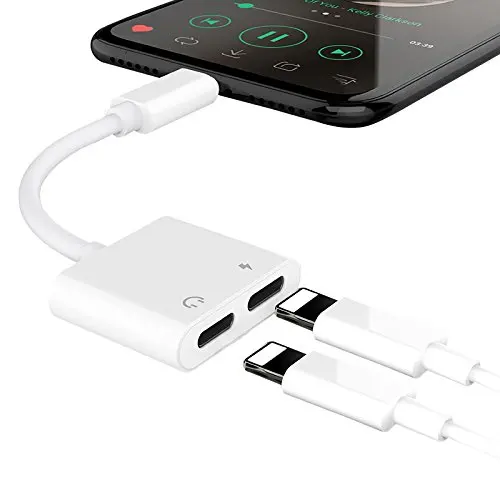 Goedkoop Lightning Jack Audio Hoofdtelefoon Adapter voor Apple iPhone X 8 8 Plus iPhone7. Dual Oortelefoon Audio Adapter en Lading Converter