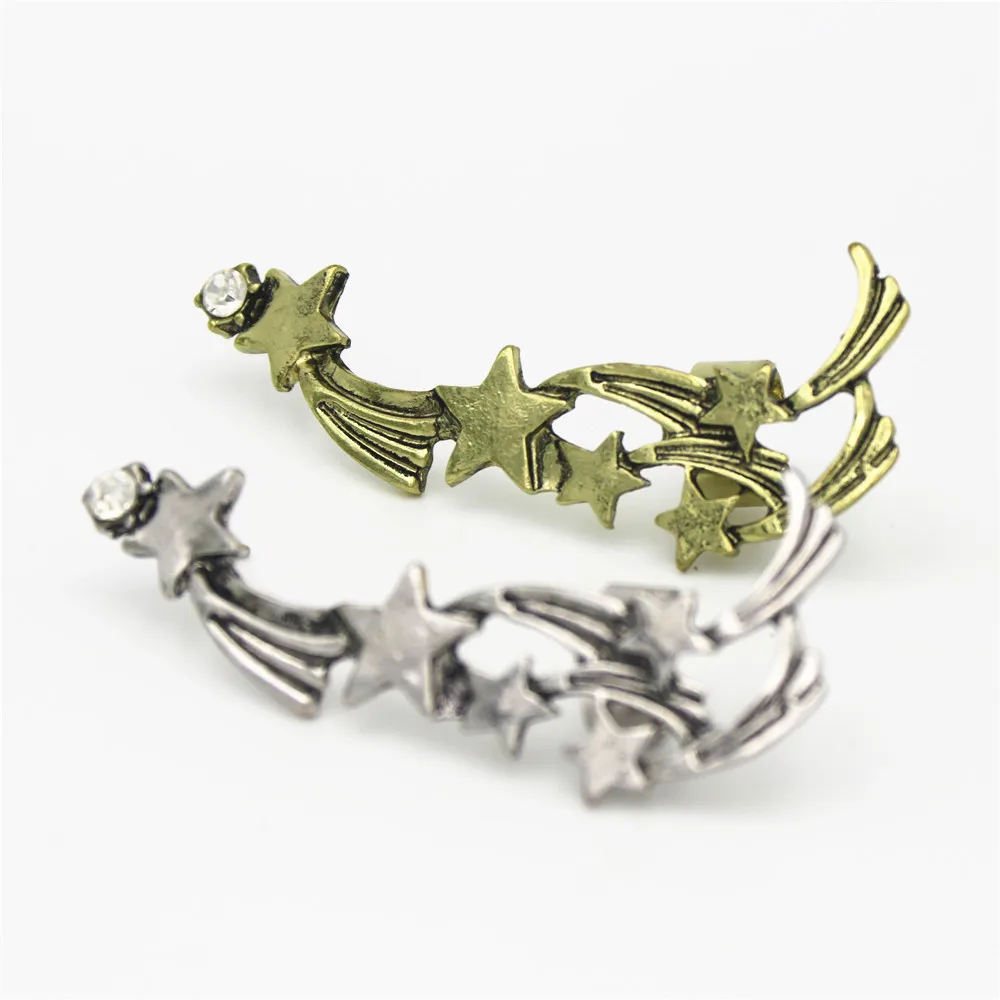 

1PC Fashion Jewelry U Style Clip Earrings Punk Five Stars Ear Cuff Clip Wedding Earrings For Women Gifts CE009