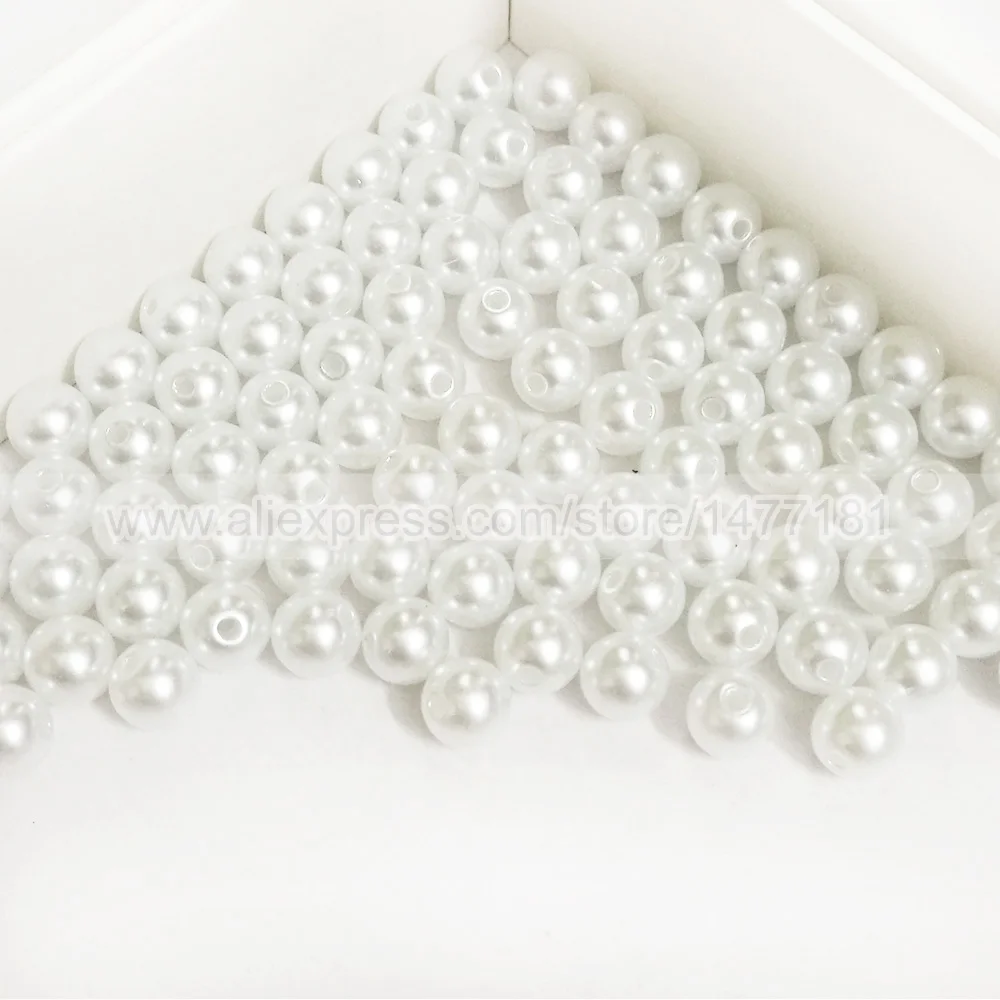 Immitation Pearls 8mm Full Round with 2mm Hole 8
