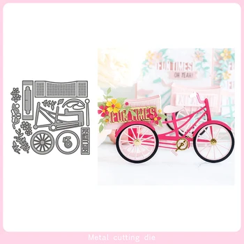 

Bicycle and Fowers SET Metal Cutting Dies for DIY Scrapbooking Photo Album Decorative Embossing Paper Card Crafts Die Cut 2019