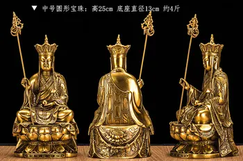 

25CM large Jiuhua Ksitigarbha Bodhisattva Buddha figure - Buddhist HOME family efficacious Protection copper Sculpture statue