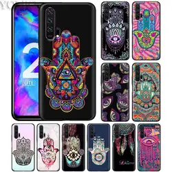 Хамса ручной амулет Psychedelic Art Черный силиконовый чехол для huawei Honor 20 Pro 10 20 Lite 8X8 S 8C 8A View 20 Y9 2019 мягкий чехол C