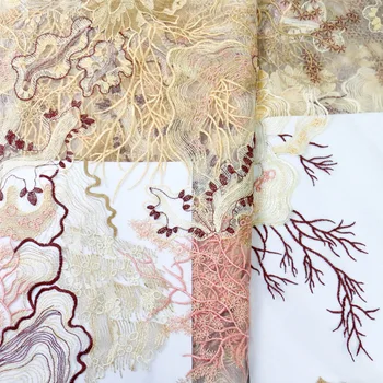 

Mesh Embroidered cheongsam wedding dress lace fabric