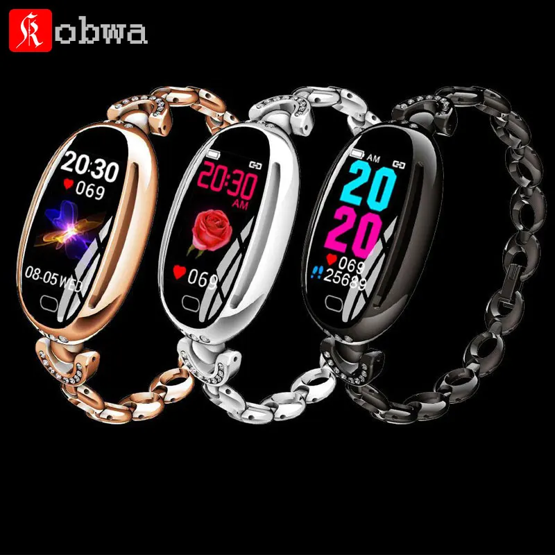 

New E68 Smart Watches Women Bracelet Fitness Heart Rate Blood Pressure Female Tracker Trend Smartwatch Oval Color screen Watch