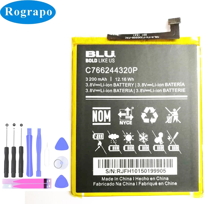 3 8 V 3200mAh C766244320P Сменный аккумулятор для Blu Studio One Plus S0130uu батарея телефона |
