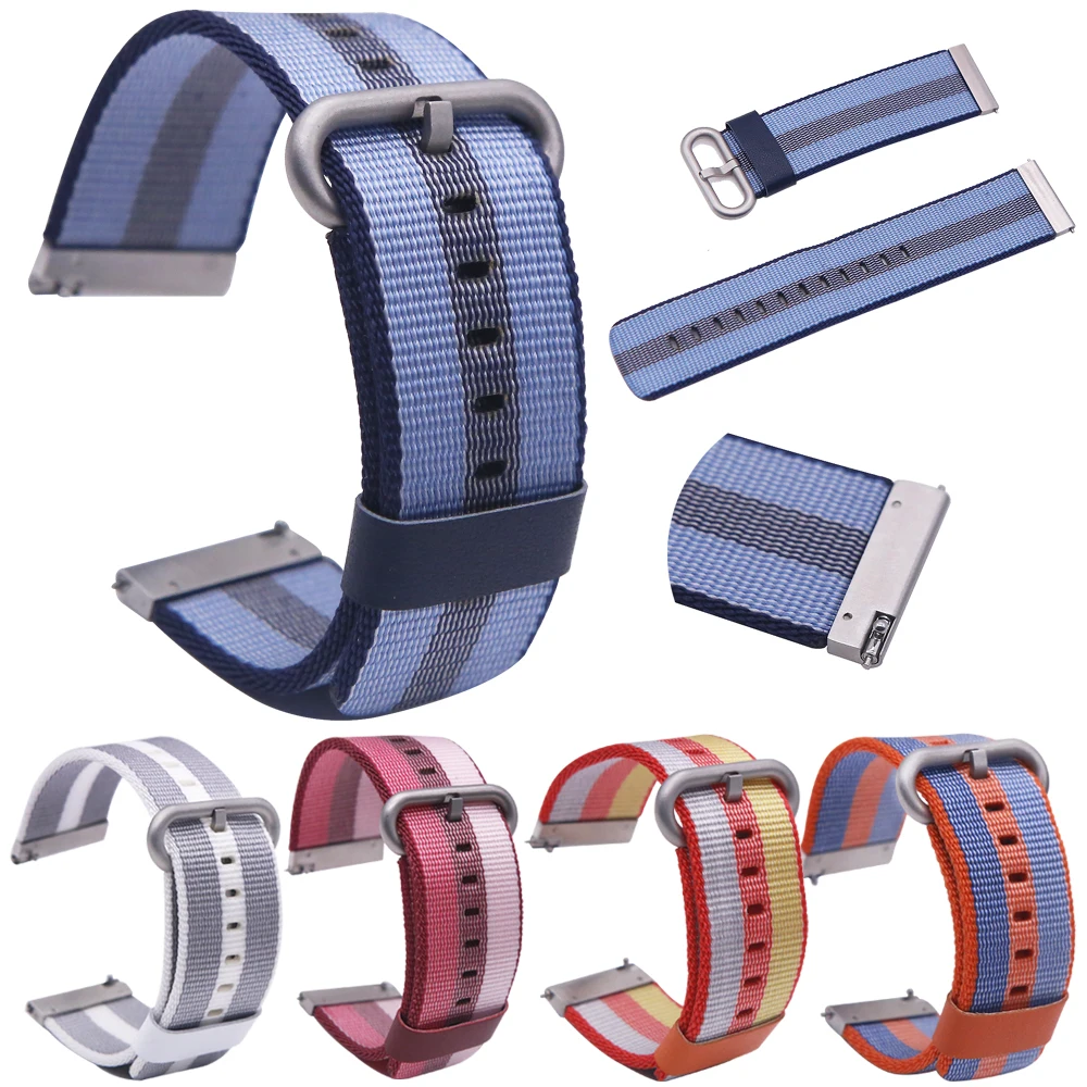 

20mm 22mm Nylon Watch Band Quick Release Strap for Samsung Gear S2 S3 Classic Galaxy watch 42 46mm Replacement Universal Band