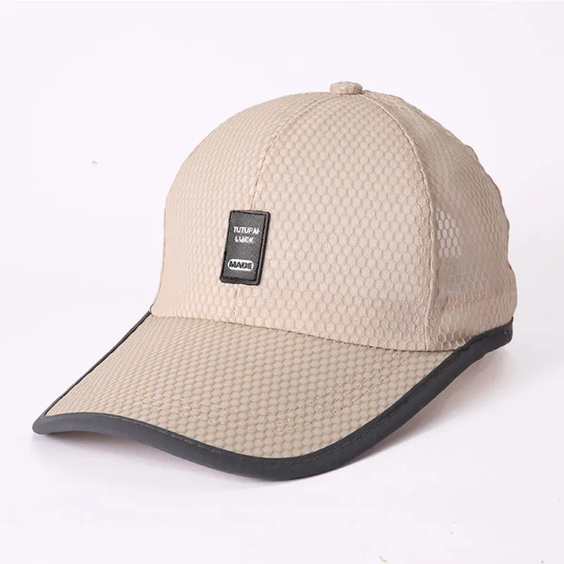 

XCZJ Breathable Baseball Cap Cotton Embroidery Mens Summer Mesh Hats Sun Beach Hat Casual Adjustable Unisex Snapback Caps H074