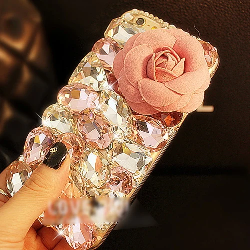 Хит продаж большой цветок DIY ошейник украшенный фальшивыми алмазами Bling Fundas чехол