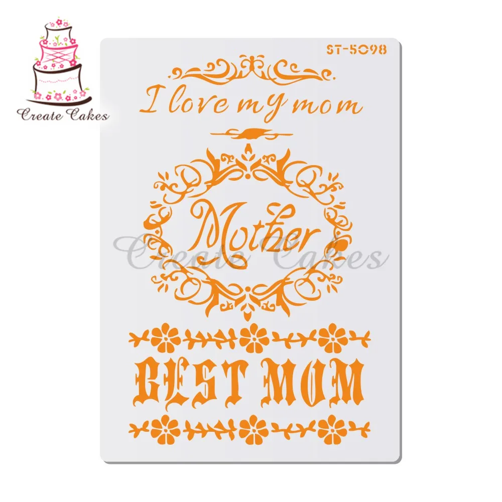 

Mom Stencils For Walls Painting Scrapbooking Stamp Album Decorative Embossing DIY Craft Paper Card Flower Template