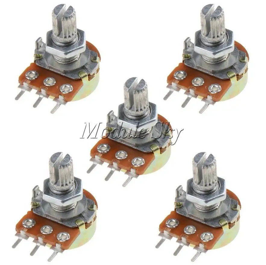 

5Pcs WH148 Type B1K Ohm Linear Taper Rotary Potentiometer Panel Pot 3 Pin