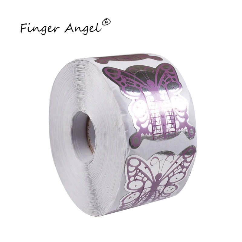 Finger Angel 50/100/500 шт. формы ногтей Nail Art Руководство Бумага советы бабочка Гель-лак для ногтей УФ расширение французский для маникюра