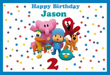 

custom pocoyo happy birthday baby child photo background photography backdrops quality vinyl