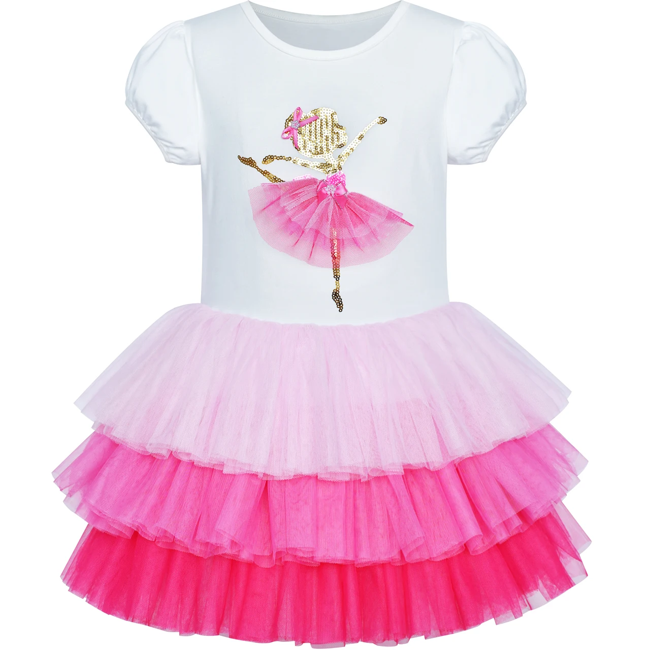 Sunny Fashion платья для девочек платье Розовый Пачка На танцах Многоуровневое балет