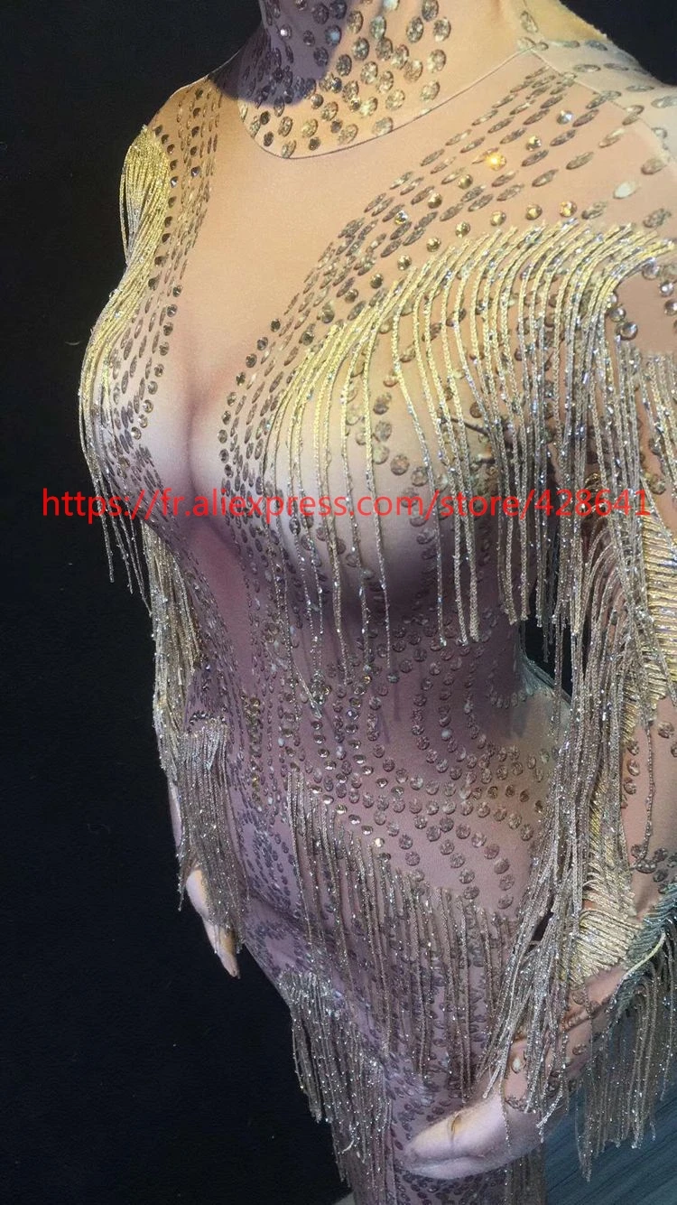 Высококачественное Сексуальное Женское Платье с бриллиантами, длинным рукавом, кисточками и круглым вырезом, вечернее модное платье для вечеринки