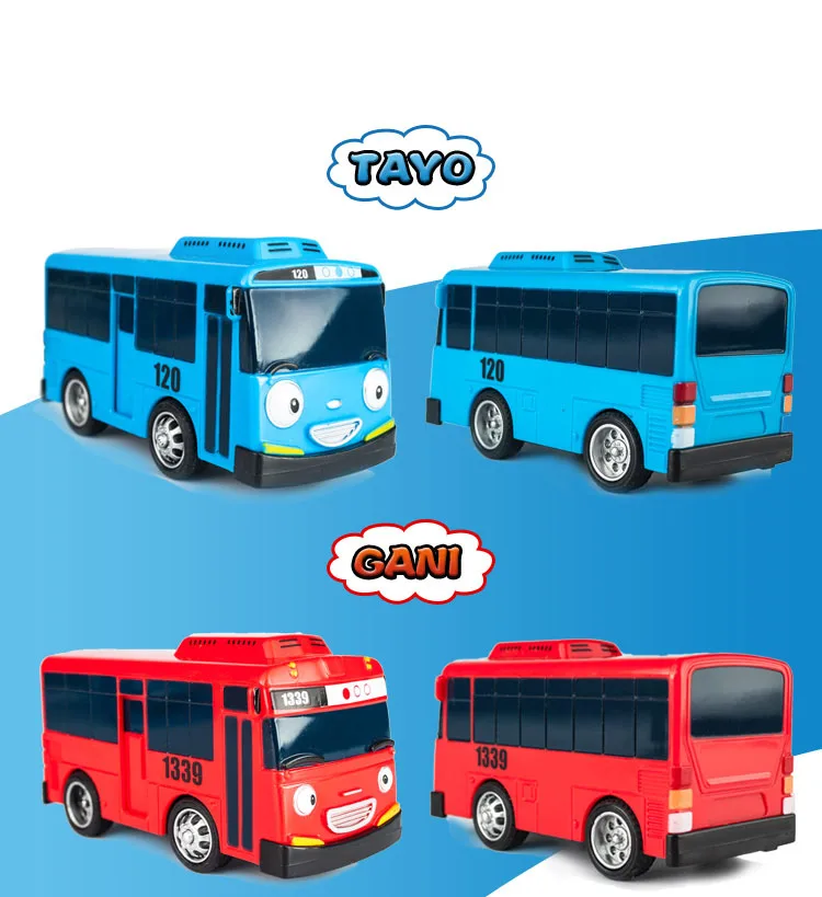 KIDAMI 4 шт. маленькая Миниатюрная модель Tayo Bus детские игрушки Корея мультфильм, игрушки для детей, малышей, детей и друзей подарки машинки