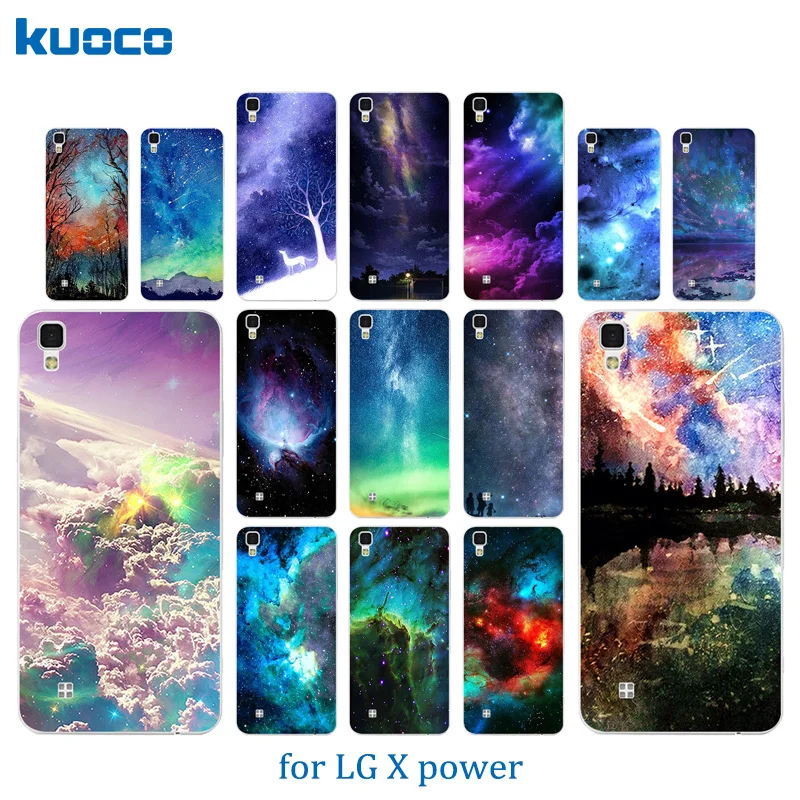 For LG X Power Back Cover Luxury Funda for K220ds K220y Ls755 Coque Starry Sky Pattern Lg Slim Phone Case |