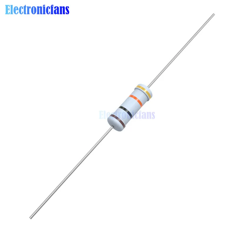 100 шт. металлооксидный пленочный резистор 1R 4.7R 10R 100R 220R 1K 2,2 K 4,7 K 6,8 K 10K 22K 47K 100K 470K 1 МОм Ohm Сопротивление 5% 1 Вт 1R-1M Ω
