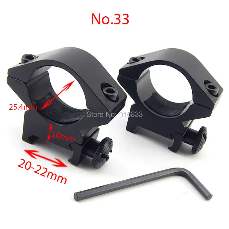Tactical Rail Mounts 2pcs 20mm Width adjustment 25.4mm Diameter Low
