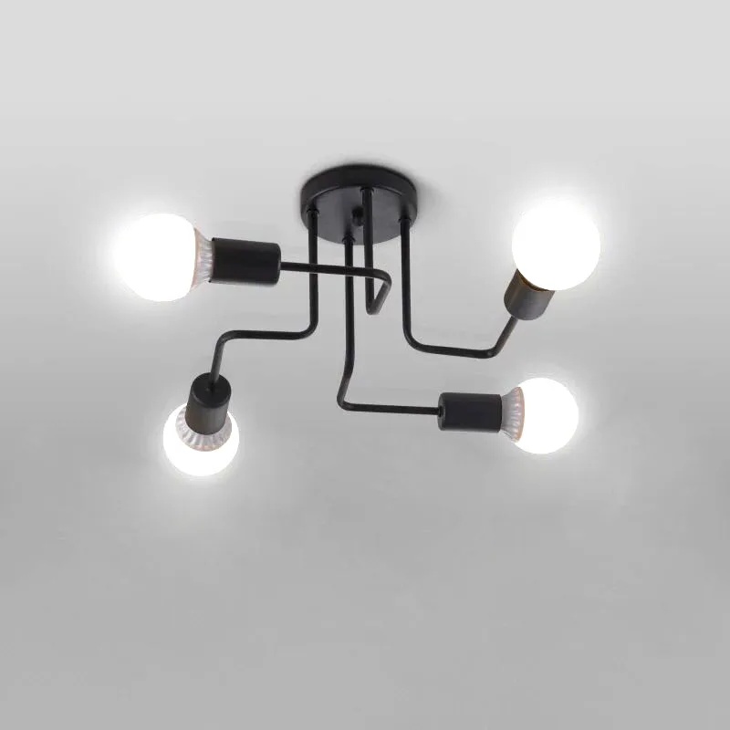 Luces de techo vendimia Lámparas para sala iluminacion Techo Luz hierro forjado luminaria E27 bombilla hogar Iluminación Accesorios