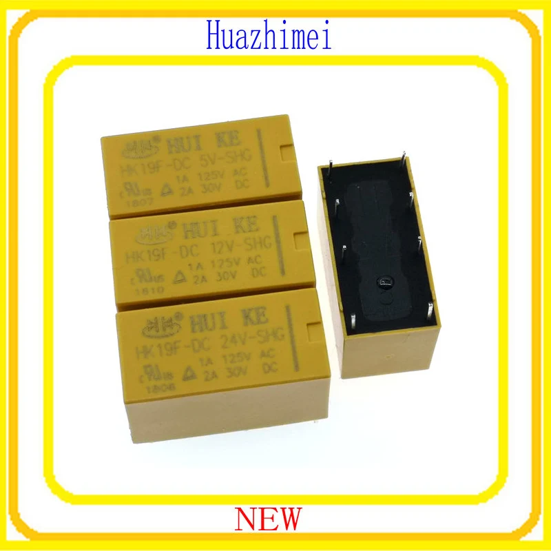 

5PCS/LOT Relay HK19F-DC5V-SHG HK19F-DC12V-SHG HK19F-DC24V-SHG HK19F 3V 5V 12V 24V