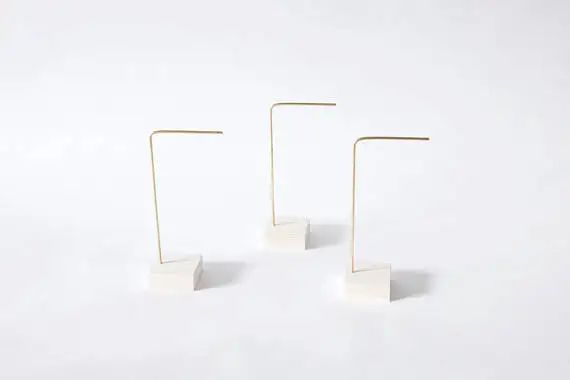  Solid Wood Cooper Stick Earrings Display Stand Creative Earrings Display Holder Jewelry Display Rac
