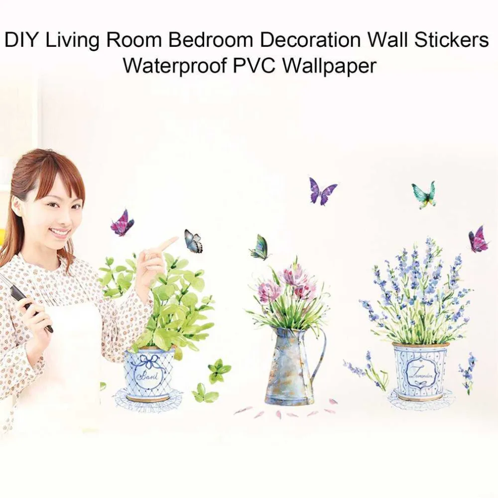 Meuble Salle De Bain Acheter ~ belle pot de fleur papillon motif bricolage stickers muraux tanche Meuble Salle De Bain Acheter ~ belle pot de fleur papillon motif bricolage stickers muraux tanche