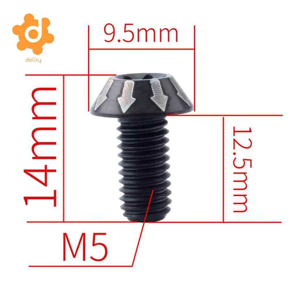 MagiDeal 6 pcs M5 x 14mm Bike Titanium Ti Brake Disc Rotor Bolts Mount Screws Bicycle Components Parts