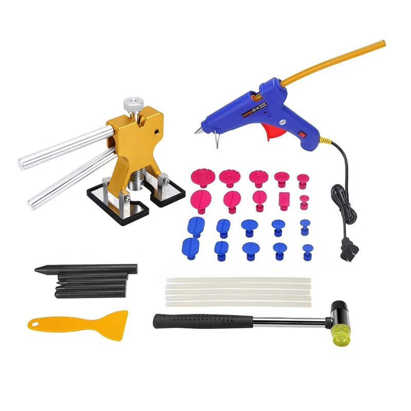 

Auto Body Repair Tools Kit Dent Removel Paintless Dent Repair PDR Tools Dent Lifter Slide Hammer Puller Glue Gun Sticks