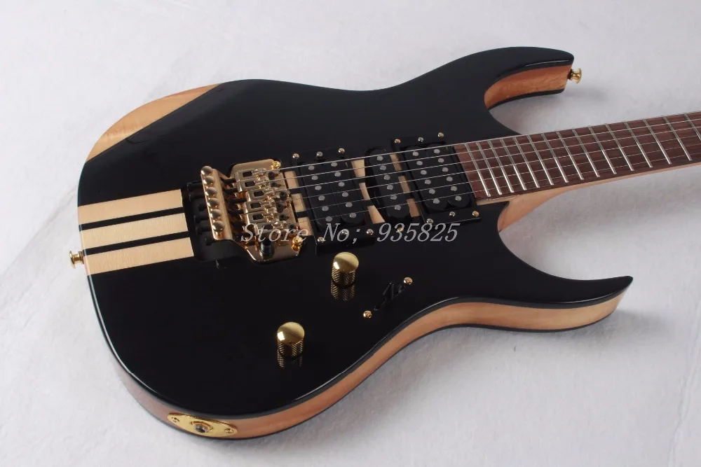 

Best quality Chinese custom 6 Strings neck Thru Electric Guitar with Floyed rose, gold hardware