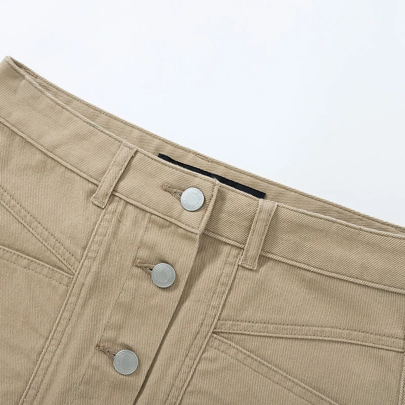 Юбка SEMIR Женская тонкая модная однобортная хлопковая трапециевидная лето