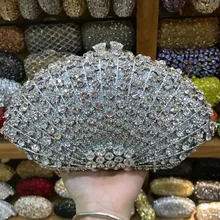 Выдалбливают женщин Кристалл Клатч Eveningbags дамы алмаз металлическая Сумка-клатч Свадебная вечеринка элегантная сумочка розовый/красный