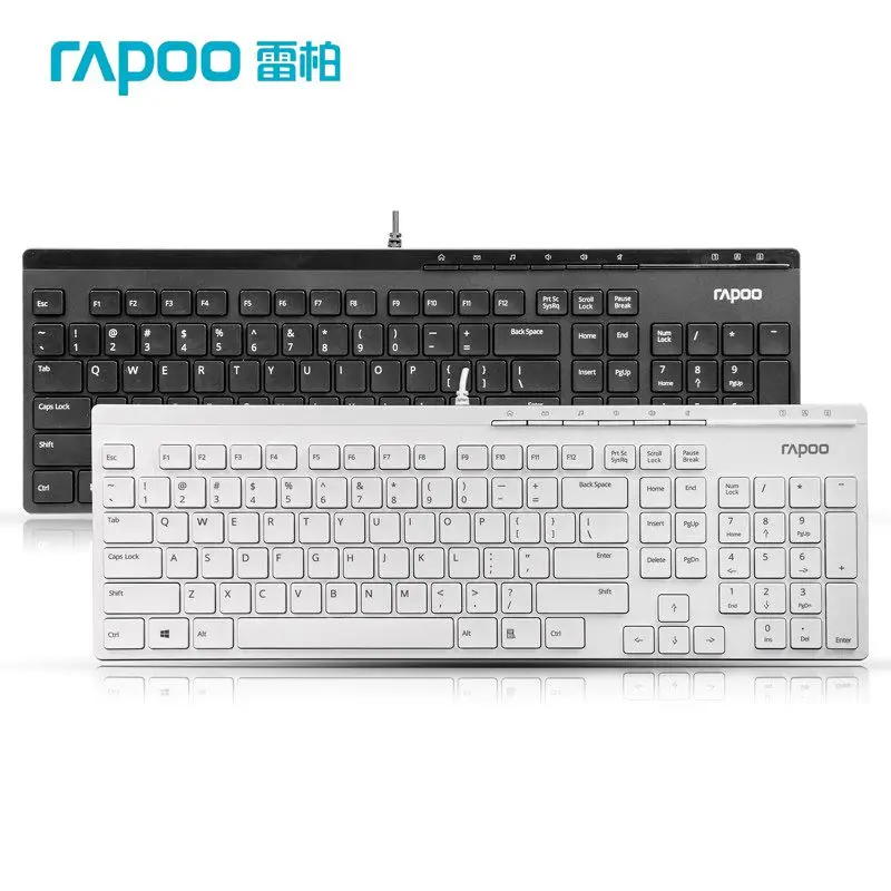 

Rapoo N7000 Hot Sale Ultra Thin Slim Metal USB Wired Keyboard For Laptop Desktop Computer Free Shipping