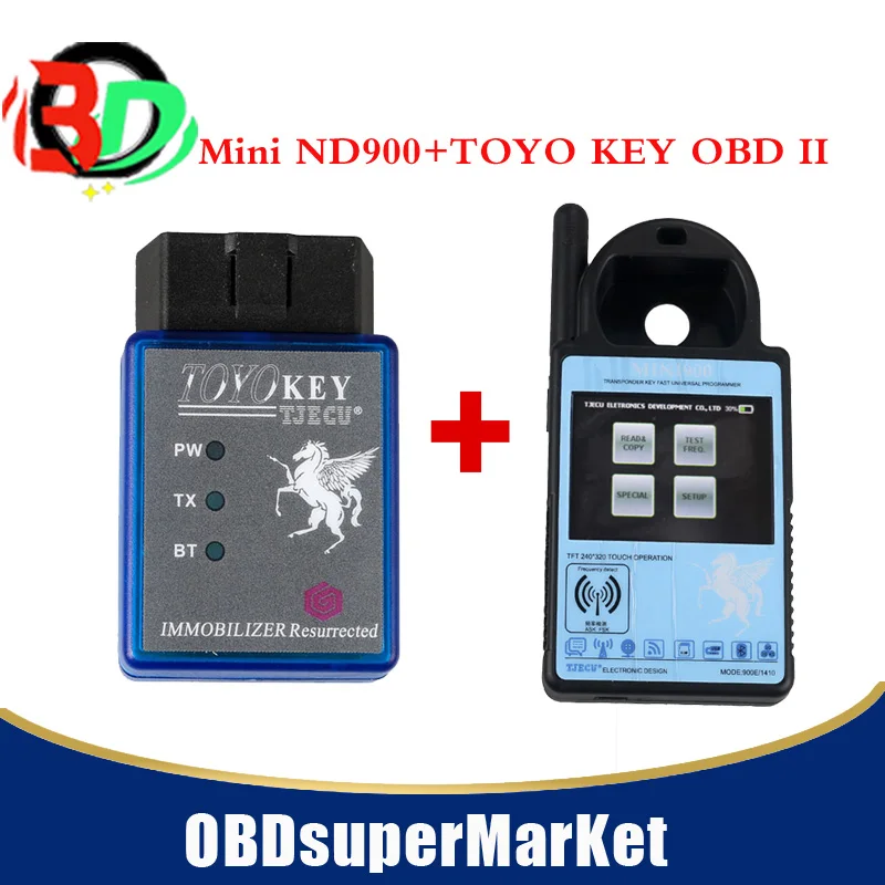 

201 NEW promotion Mini ND900 Transponder Key Programmer Plus Toyo Key OBD II Key Pro Support 4C 4D 46 G H Chips