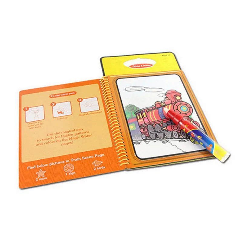 Magic Book Water Draw Board Exercise Doodle Reveal Coloring Painting Reusable Paper Drawing Toy YJS Dropship