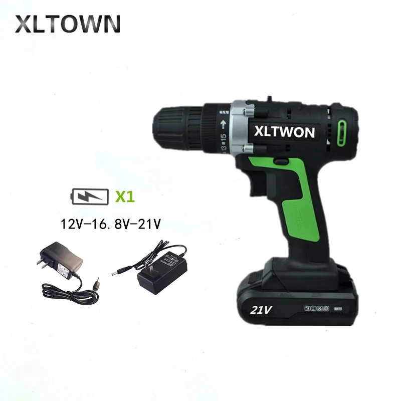

XLTOWN 12/16.8/21v Cordless Drill Multifunction Mini Cordless Screwdriver Rechargeable Lithium Battery Electric Screwdriver