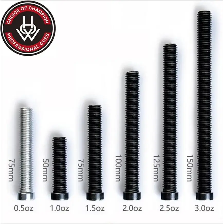 

HOW Original Pool Cue Weight Bolt Black 8 Adjust Weight 0.5oz+1oz+1.5oz+2oz+2.5oz+3oz 6 Pieces of Weight Bolt Durable China 2019