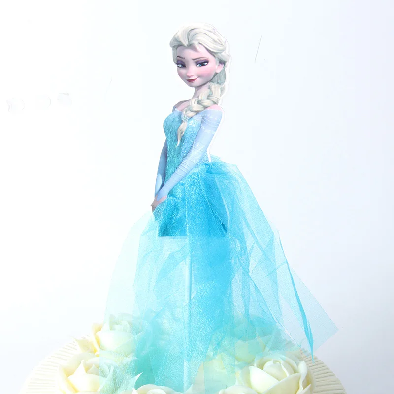 Вечерние украшения для торта в стиле принцессы Эльзы, платья Белоснежки, вечерние украшения для девочек на день рождения