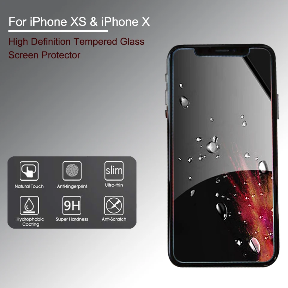 INESKY Защита экрана для iphone X XR XS MAX закаленное стекло Защитное 2.5D HD | Мобильные