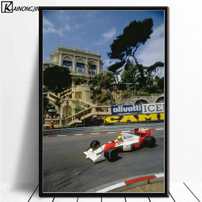 Плакаты и принты Айртон Сенна плакат F1 формула гоночного автомобиля Картина на