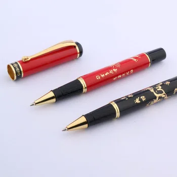 

3013 Black Red White Eight Horse Chinese Painting Roller Ball pen