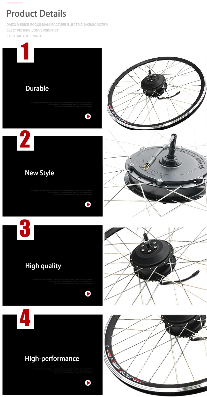 Flash Deal 48V 500W/1000W Electric Motor Rear Freewheel 6 7 Speed Cassette Flywheel Ebike Conversion Kit MTB BMX Parts Bicycle Accessories 4